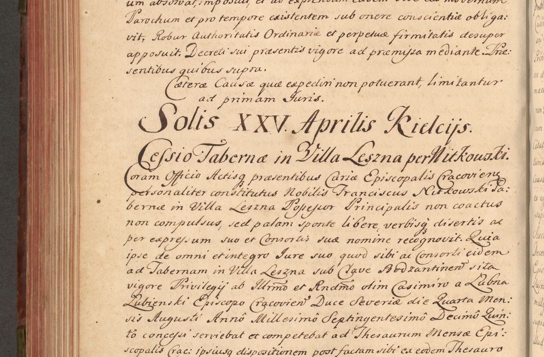 Zdjęcie nr 529 dla obiektu archiwalnego: Acta actorum episcopalium R. D. Constantini Feliciani in Szaniawy Szaniawski, episcopi Cracoviensis, ducis Severiae per annos 1720 - 1723 conscripta. Volumen I