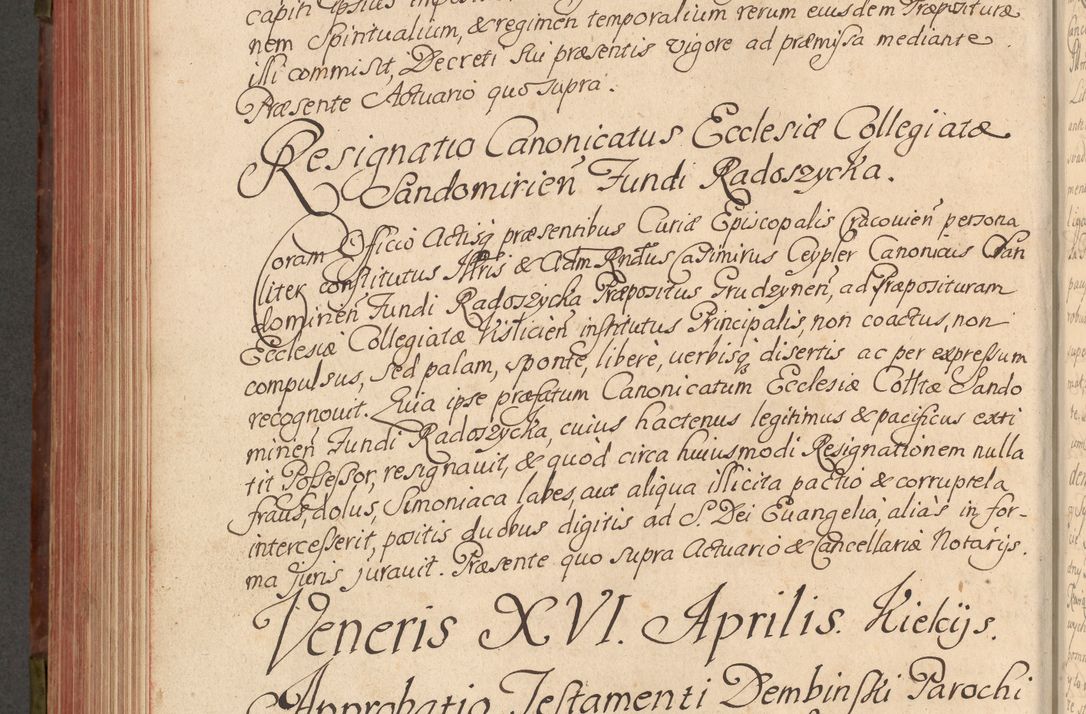 Zdjęcie nr 497 dla obiektu archiwalnego: Acta actorum episcopalium R. D. Constantini Feliciani in Szaniawy Szaniawski, episcopi Cracoviensis, ducis Severiae per annos 1720 - 1723 conscripta. Volumen I