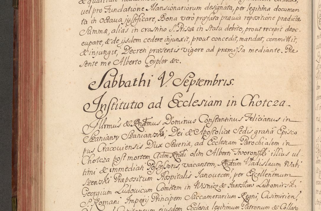 Zdjęcie nr 415 dla obiektu archiwalnego: Acta actorum episcopalium R. D. Constantini Feliciani in Szaniawy Szaniawski, episcopi Cracoviensis, ducis Severiae per annos 1720 - 1723 conscripta. Volumen I