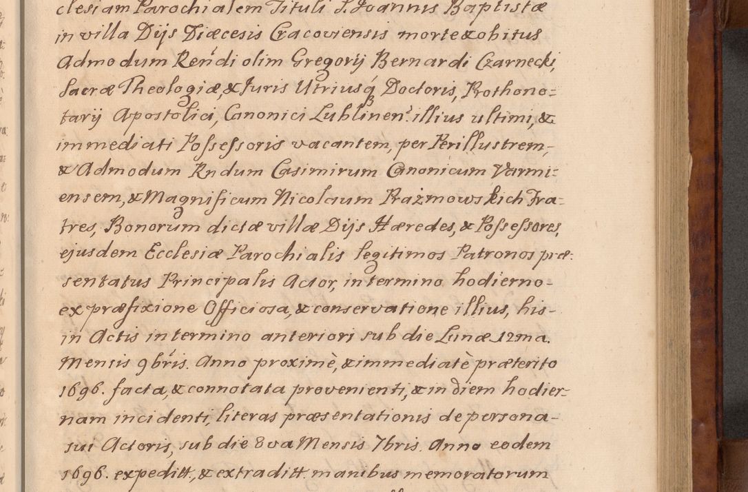 Zdjęcie nr 14 dla obiektu archiwalnego: Volumen VIII actorum episcopalium R. D. Joannis Małachowski, episcopi Cracoviensis ducis Severiae de anno 1697, quorum index videatur ad finem