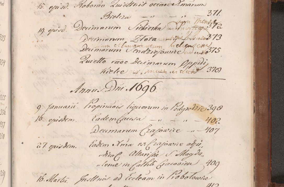 Zdjęcie nr 1023 dla obiektu archiwalnego: Volumen VII actorum episcopalium Joannis Małachowski, episcopi Cracoviensis, ducis Severiae de anno 1694 - 1696, quorum index ad finem videatur