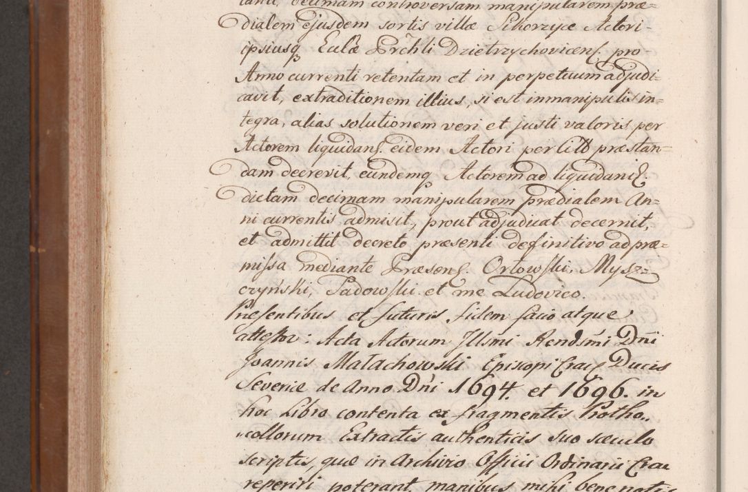 Zdjęcie nr 1002 dla obiektu archiwalnego: Volumen VII actorum episcopalium Joannis Małachowski, episcopi Cracoviensis, ducis Severiae de anno 1694 - 1696, quorum index ad finem videatur