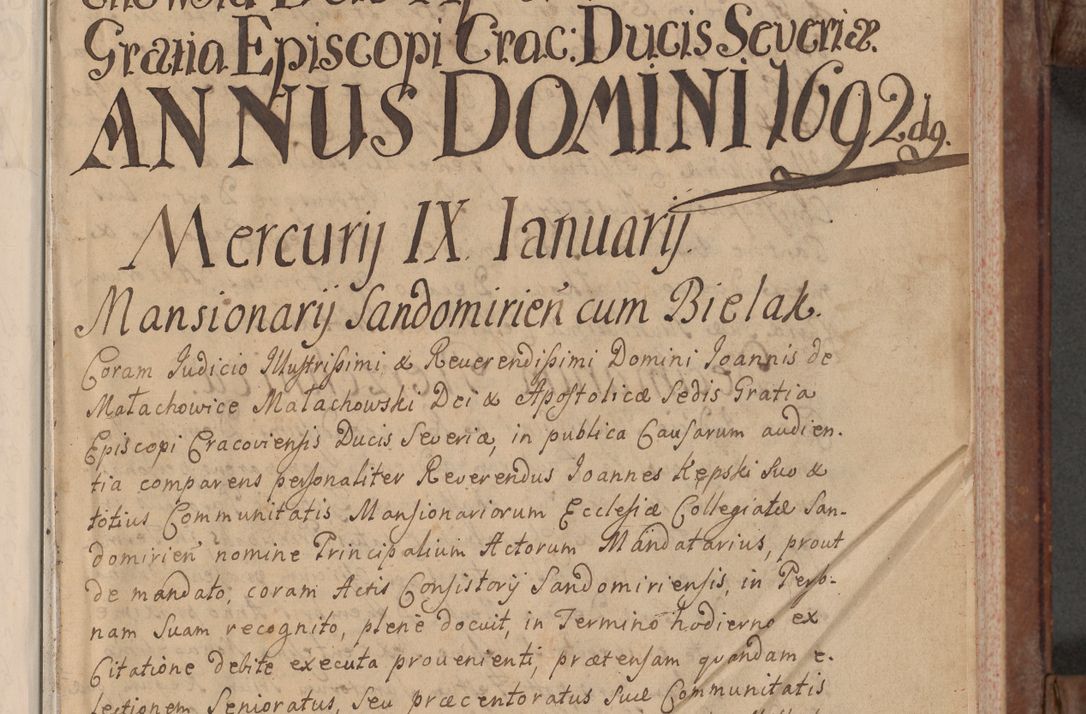 Zdjęcie nr 7 dla obiektu archiwalnego: Volumen VI actorum episcopalium R. D. Joannis Małachowski, episcopi Cracoviensis, ducis Severiae de anno 1692 et 1693, quorum index ad finem videatur
