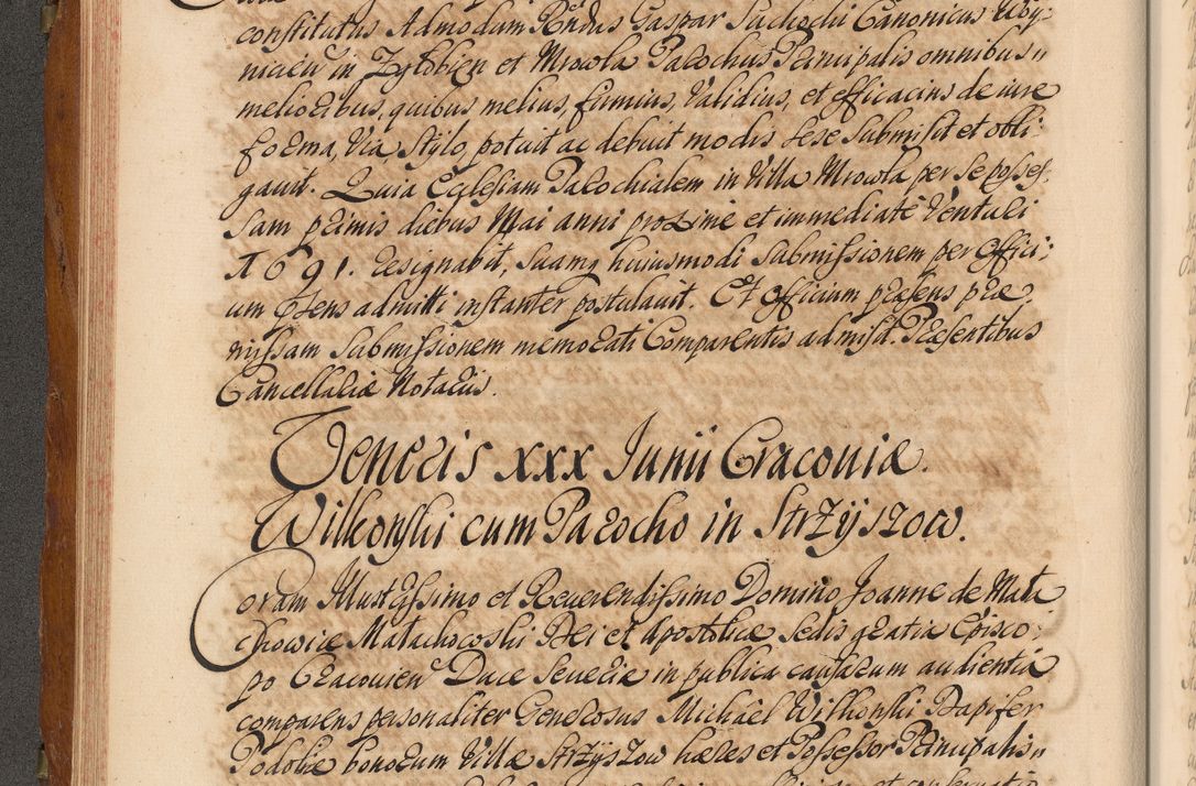 Zdjęcie nr 161 dla obiektu archiwalnego: Volumen V actorum episcopalium R. D. Joannis Małachowski, episcopi Cracoviensis, ducis Severiae per annos 1690 et 1691 acticatorum, quorum index ad finem praesentis voluminis exhibetur adnotatus