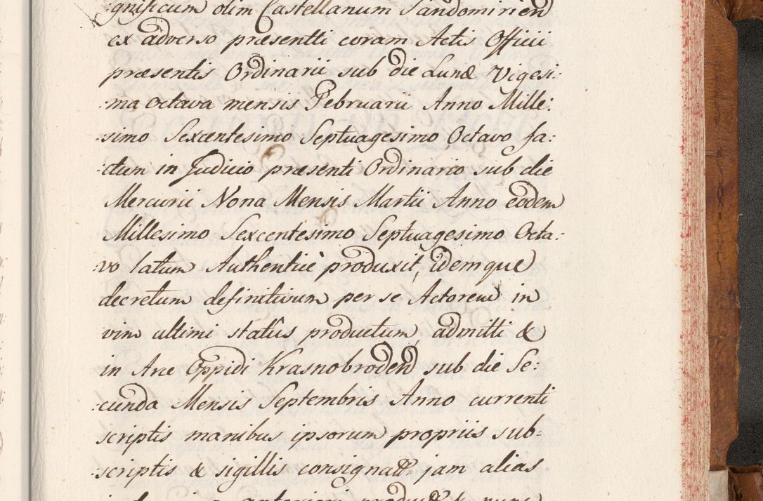 Zdjęcie nr 754 dla obiektu archiwalnego: Volumen V actorum episcopalium R. D. Joannis Małachowski, episcopi Cracoviensis, ducis Severiae per annos 1690 et 1691 acticatorum, quorum index ad finem praesentis voluminis exhibetur adnotatus