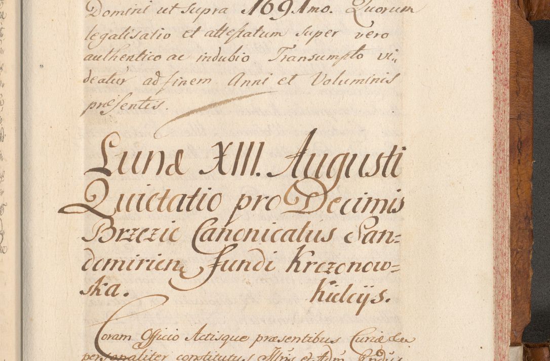 Zdjęcie nr 674 dla obiektu archiwalnego: Volumen V actorum episcopalium R. D. Joannis Małachowski, episcopi Cracoviensis, ducis Severiae per annos 1690 et 1691 acticatorum, quorum index ad finem praesentis voluminis exhibetur adnotatus