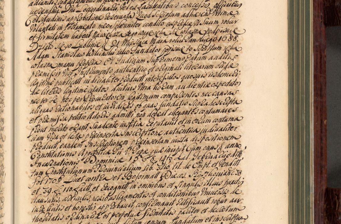 Zdjęcie nr 38 dla obiektu archiwalnego: Acta actorum episcopalium R. D. Joannis a Małachowice Małachowski, episcopi Cracoviensis a die 16 Julii anni 1688 et 1689 acticatorum. Volumen IV
