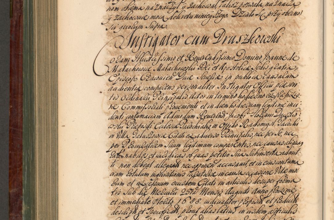 Zdjęcie nr 1053 dla obiektu archiwalnego: Acta actorum episcopalium R. D. Joannis a Małachowice Małachowski, episcopi Cracoviensis a die 16 Julii anni 1688 et 1689 acticatorum. Volumen IV