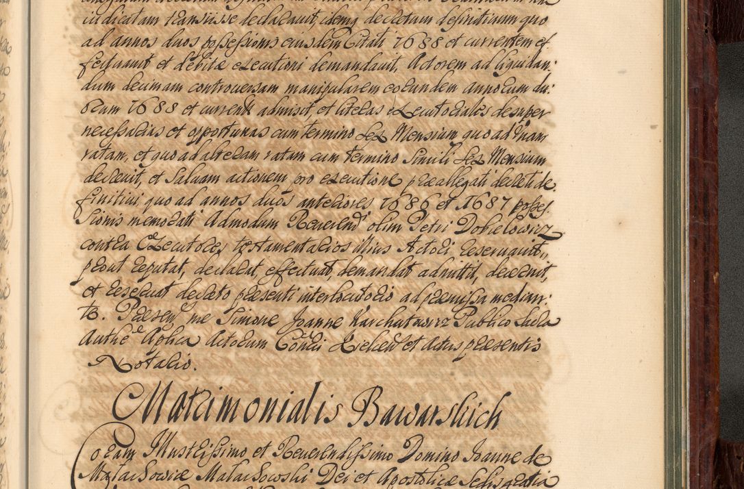 Zdjęcie nr 1022 dla obiektu archiwalnego: Acta actorum episcopalium R. D. Joannis a Małachowice Małachowski, episcopi Cracoviensis a die 16 Julii anni 1688 et 1689 acticatorum. Volumen IV