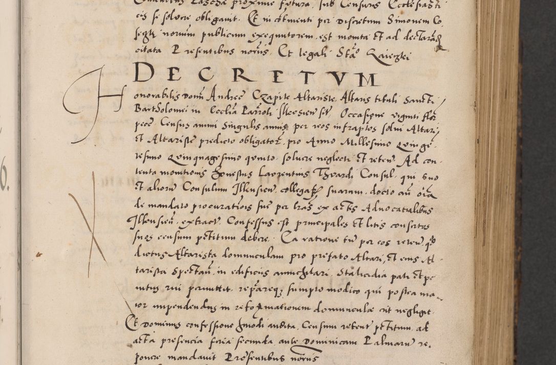 Zdjęcie nr 9 dla obiektu archiwalnego: Acta actorum causarum, sentenciarum diffinitivarum quam interloquutiorum, decretorum, obligationum, quietationum et constitutionum procuratorum coram reverndo domino Petri Porembski preposito Ossviencimensi, canonico et officiali Cracoviensi generali ad annum Dimini 1556, inditione quatuor decima, pontificatus sanctissimi in Christo patris domini Pauli divina providencia pape IIII anno ispius.
