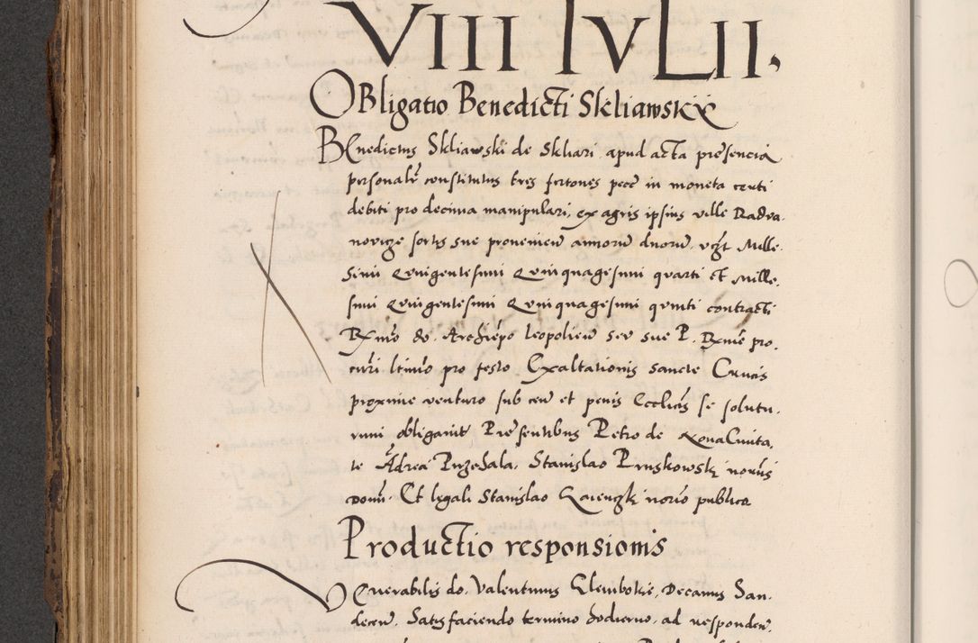 Zdjęcie nr 200 dla obiektu archiwalnego: Acta actorum causarum, sentenciarum diffinitivarum quam interloquutiorum, decretorum, obligationum, quietationum et constitutionum procuratorum coram reverndo domino Petri Porembski preposito Ossviencimensi, canonico et officiali Cracoviensi generali ad annum Dimini 1556, inditione quatuor decima, pontificatus sanctissimi in Christo patris domini Pauli divina providencia pape IIII anno ispius.