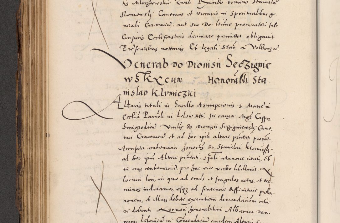 Zdjęcie nr 202 dla obiektu archiwalnego: Acta actorum causarum, sentenciarum diffinitivarum quam interloquutiorum, decretorum, obligationum, quietationum et constitutionum procuratorum coram reverndo domino Petri Porembski preposito Ossviencimensi, canonico et officiali Cracoviensi generali ad annum Dimini 1556, inditione quatuor decima, pontificatus sanctissimi in Christo patris domini Pauli divina providencia pape IIII anno ispius.