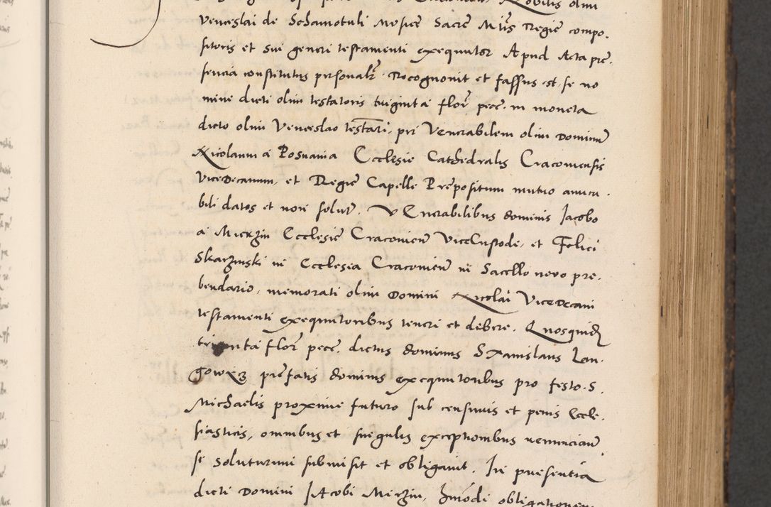 Zdjęcie nr 187 dla obiektu archiwalnego: Acta actorum causarum, sentenciarum diffinitivarum quam interloquutiorum, decretorum, obligationum, quietationum et constitutionum procuratorum coram reverndo domino Petri Porembski preposito Ossviencimensi, canonico et officiali Cracoviensi generali ad annum Dimini 1556, inditione quatuor decima, pontificatus sanctissimi in Christo patris domini Pauli divina providencia pape IIII anno ispius.