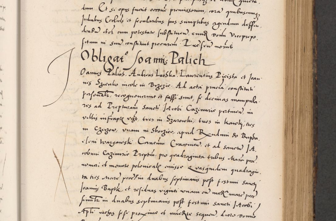 Zdjęcie nr 163 dla obiektu archiwalnego: Acta actorum causarum, sentenciarum diffinitivarum quam interloquutiorum, decretorum, obligationum, quietationum et constitutionum procuratorum coram reverndo domino Petri Porembski preposito Ossviencimensi, canonico et officiali Cracoviensi generali ad annum Dimini 1556, inditione quatuor decima, pontificatus sanctissimi in Christo patris domini Pauli divina providencia pape IIII anno ispius.
