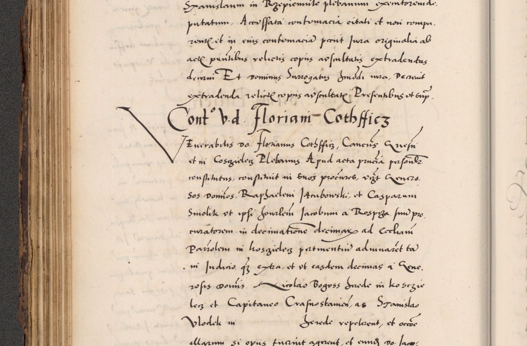 Zdjęcie nr 164 dla obiektu archiwalnego: Acta actorum causarum, sentenciarum diffinitivarum quam interloquutiorum, decretorum, obligationum, quietationum et constitutionum procuratorum coram reverndo domino Petri Porembski preposito Ossviencimensi, canonico et officiali Cracoviensi generali ad annum Dimini 1556, inditione quatuor decima, pontificatus sanctissimi in Christo patris domini Pauli divina providencia pape IIII anno ispius.