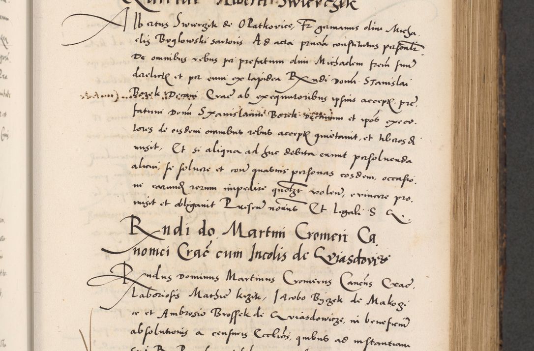 Zdjęcie nr 159 dla obiektu archiwalnego: Acta actorum causarum, sentenciarum diffinitivarum quam interloquutiorum, decretorum, obligationum, quietationum et constitutionum procuratorum coram reverndo domino Petri Porembski preposito Ossviencimensi, canonico et officiali Cracoviensi generali ad annum Dimini 1556, inditione quatuor decima, pontificatus sanctissimi in Christo patris domini Pauli divina providencia pape IIII anno ispius.