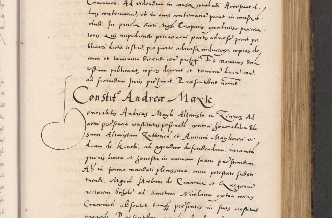 Zdjęcie nr 149 dla obiektu archiwalnego: Acta actorum causarum, sentenciarum diffinitivarum quam interloquutiorum, decretorum, obligationum, quietationum et constitutionum procuratorum coram reverndo domino Petri Porembski preposito Ossviencimensi, canonico et officiali Cracoviensi generali ad annum Dimini 1556, inditione quatuor decima, pontificatus sanctissimi in Christo patris domini Pauli divina providencia pape IIII anno ispius.