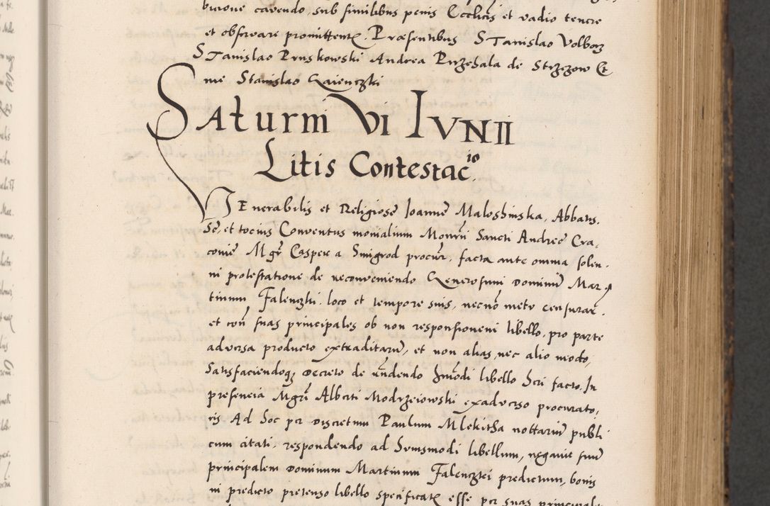 Zdjęcie nr 139 dla obiektu archiwalnego: Acta actorum causarum, sentenciarum diffinitivarum quam interloquutiorum, decretorum, obligationum, quietationum et constitutionum procuratorum coram reverndo domino Petri Porembski preposito Ossviencimensi, canonico et officiali Cracoviensi generali ad annum Dimini 1556, inditione quatuor decima, pontificatus sanctissimi in Christo patris domini Pauli divina providencia pape IIII anno ispius.