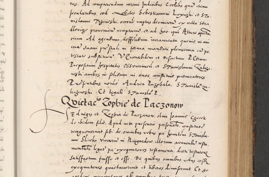 Zdjęcie nr 141 dla obiektu archiwalnego: Acta actorum causarum, sentenciarum diffinitivarum quam interloquutiorum, decretorum, obligationum, quietationum et constitutionum procuratorum coram reverndo domino Petri Porembski preposito Ossviencimensi, canonico et officiali Cracoviensi generali ad annum Dimini 1556, inditione quatuor decima, pontificatus sanctissimi in Christo patris domini Pauli divina providencia pape IIII anno ispius.
