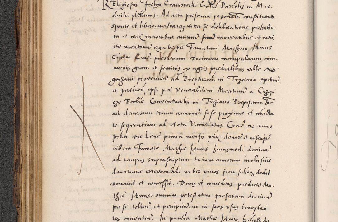 Zdjęcie nr 140 dla obiektu archiwalnego: Acta actorum causarum, sentenciarum diffinitivarum quam interloquutiorum, decretorum, obligationum, quietationum et constitutionum procuratorum coram reverndo domino Petri Porembski preposito Ossviencimensi, canonico et officiali Cracoviensi generali ad annum Dimini 1556, inditione quatuor decima, pontificatus sanctissimi in Christo patris domini Pauli divina providencia pape IIII anno ispius.