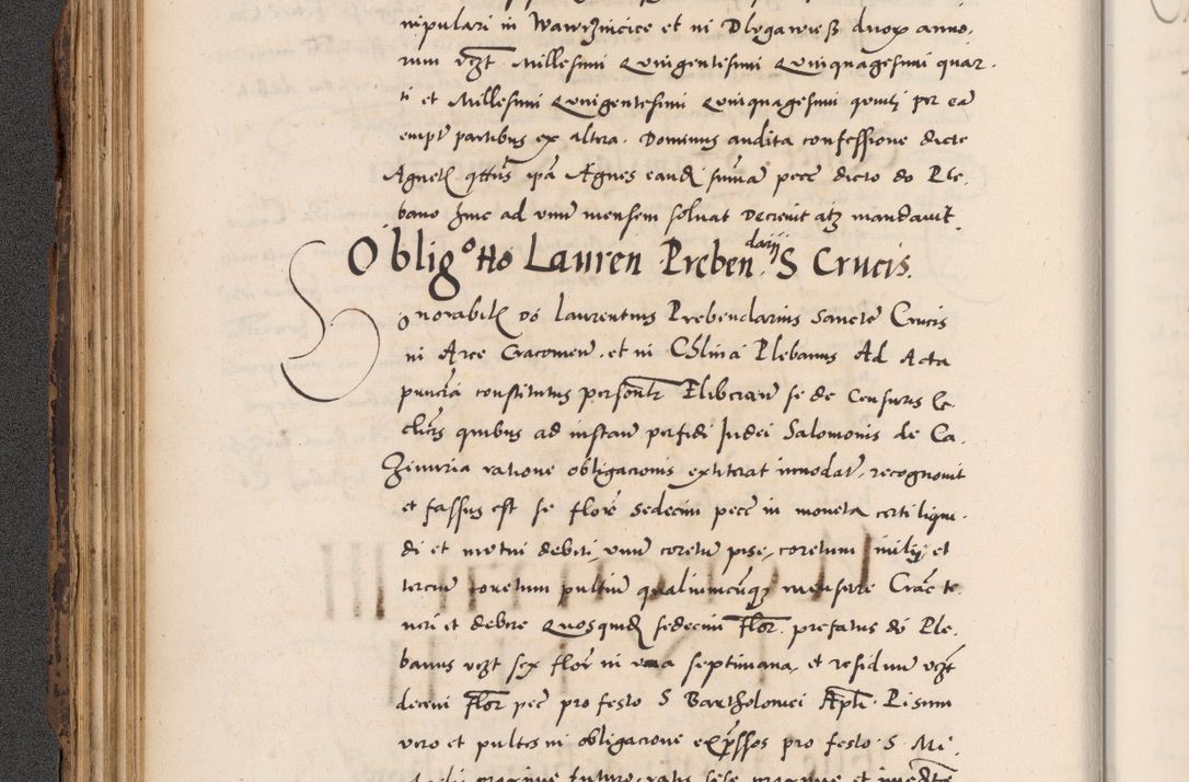 Zdjęcie nr 136 dla obiektu archiwalnego: Acta actorum causarum, sentenciarum diffinitivarum quam interloquutiorum, decretorum, obligationum, quietationum et constitutionum procuratorum coram reverndo domino Petri Porembski preposito Ossviencimensi, canonico et officiali Cracoviensi generali ad annum Dimini 1556, inditione quatuor decima, pontificatus sanctissimi in Christo patris domini Pauli divina providencia pape IIII anno ispius.