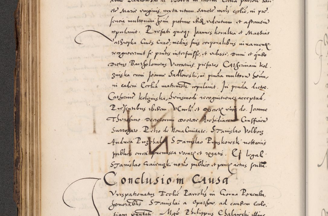 Zdjęcie nr 134 dla obiektu archiwalnego: Acta actorum causarum, sentenciarum diffinitivarum quam interloquutiorum, decretorum, obligationum, quietationum et constitutionum procuratorum coram reverndo domino Petri Porembski preposito Ossviencimensi, canonico et officiali Cracoviensi generali ad annum Dimini 1556, inditione quatuor decima, pontificatus sanctissimi in Christo patris domini Pauli divina providencia pape IIII anno ispius.