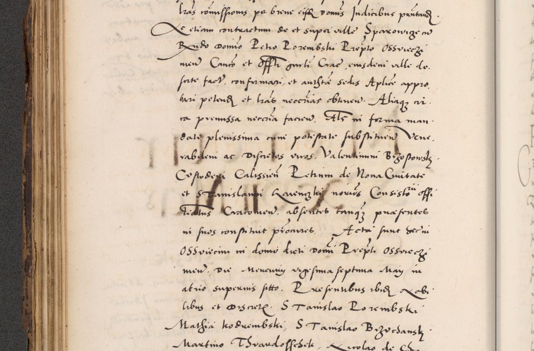 Zdjęcie nr 130 dla obiektu archiwalnego: Acta actorum causarum, sentenciarum diffinitivarum quam interloquutiorum, decretorum, obligationum, quietationum et constitutionum procuratorum coram reverndo domino Petri Porembski preposito Ossviencimensi, canonico et officiali Cracoviensi generali ad annum Dimini 1556, inditione quatuor decima, pontificatus sanctissimi in Christo patris domini Pauli divina providencia pape IIII anno ispius.