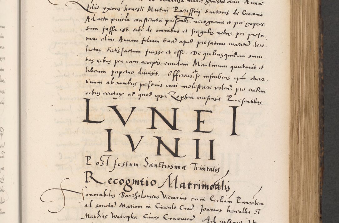 Zdjęcie nr 133 dla obiektu archiwalnego: Acta actorum causarum, sentenciarum diffinitivarum quam interloquutiorum, decretorum, obligationum, quietationum et constitutionum procuratorum coram reverndo domino Petri Porembski preposito Ossviencimensi, canonico et officiali Cracoviensi generali ad annum Dimini 1556, inditione quatuor decima, pontificatus sanctissimi in Christo patris domini Pauli divina providencia pape IIII anno ispius.