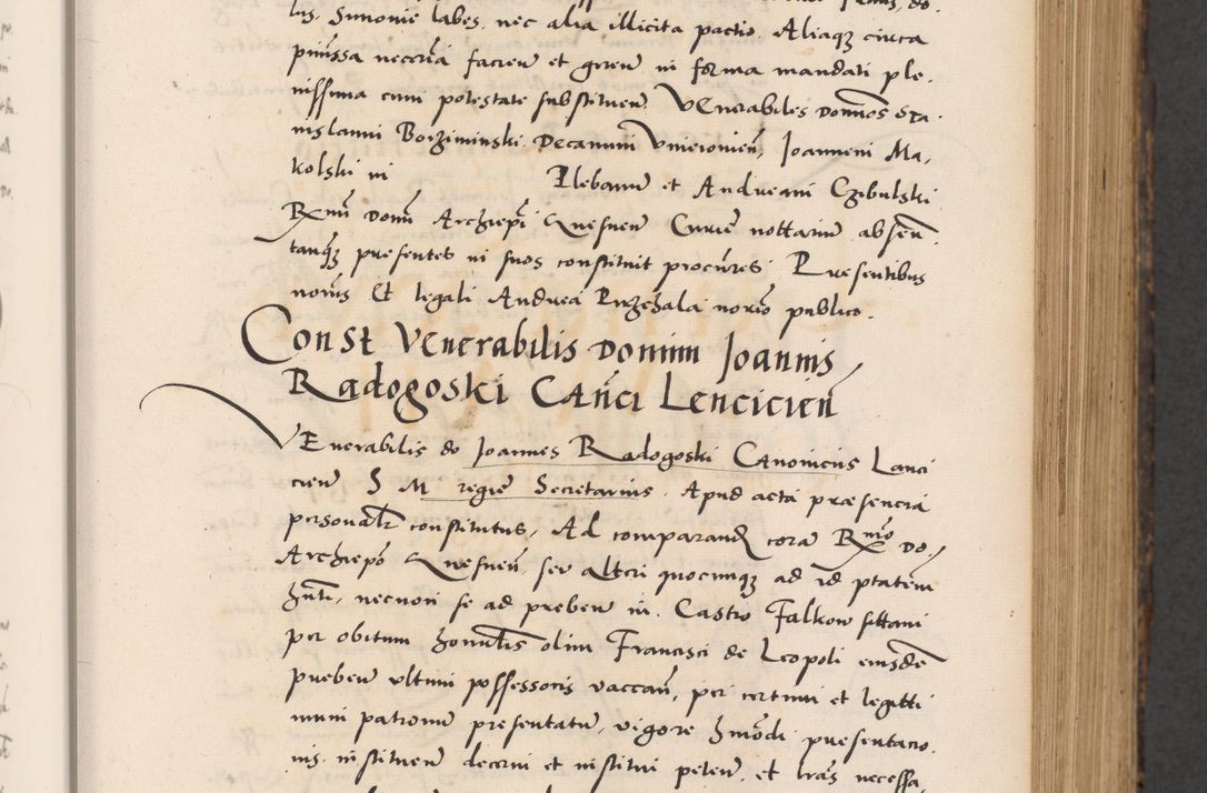 Zdjęcie nr 127 dla obiektu archiwalnego: Acta actorum causarum, sentenciarum diffinitivarum quam interloquutiorum, decretorum, obligationum, quietationum et constitutionum procuratorum coram reverndo domino Petri Porembski preposito Ossviencimensi, canonico et officiali Cracoviensi generali ad annum Dimini 1556, inditione quatuor decima, pontificatus sanctissimi in Christo patris domini Pauli divina providencia pape IIII anno ispius.