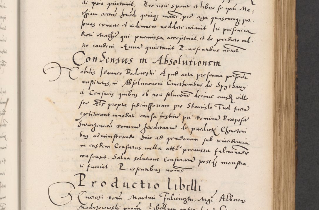 Zdjęcie nr 123 dla obiektu archiwalnego: Acta actorum causarum, sentenciarum diffinitivarum quam interloquutiorum, decretorum, obligationum, quietationum et constitutionum procuratorum coram reverndo domino Petri Porembski preposito Ossviencimensi, canonico et officiali Cracoviensi generali ad annum Dimini 1556, inditione quatuor decima, pontificatus sanctissimi in Christo patris domini Pauli divina providencia pape IIII anno ispius.