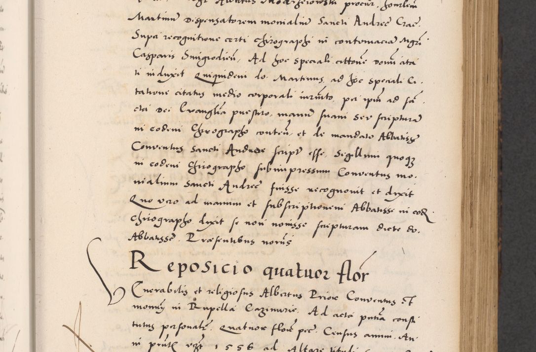Zdjęcie nr 115 dla obiektu archiwalnego: Acta actorum causarum, sentenciarum diffinitivarum quam interloquutiorum, decretorum, obligationum, quietationum et constitutionum procuratorum coram reverndo domino Petri Porembski preposito Ossviencimensi, canonico et officiali Cracoviensi generali ad annum Dimini 1556, inditione quatuor decima, pontificatus sanctissimi in Christo patris domini Pauli divina providencia pape IIII anno ispius.