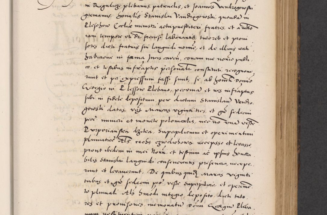Zdjęcie nr 97 dla obiektu archiwalnego: Acta actorum causarum, sentenciarum diffinitivarum quam interloquutiorum, decretorum, obligationum, quietationum et constitutionum procuratorum coram reverndo domino Petri Porembski preposito Ossviencimensi, canonico et officiali Cracoviensi generali ad annum Dimini 1556, inditione quatuor decima, pontificatus sanctissimi in Christo patris domini Pauli divina providencia pape IIII anno ispius.