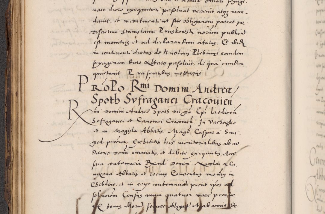 Zdjęcie nr 94 dla obiektu archiwalnego: Acta actorum causarum, sentenciarum diffinitivarum quam interloquutiorum, decretorum, obligationum, quietationum et constitutionum procuratorum coram reverndo domino Petri Porembski preposito Ossviencimensi, canonico et officiali Cracoviensi generali ad annum Dimini 1556, inditione quatuor decima, pontificatus sanctissimi in Christo patris domini Pauli divina providencia pape IIII anno ispius.