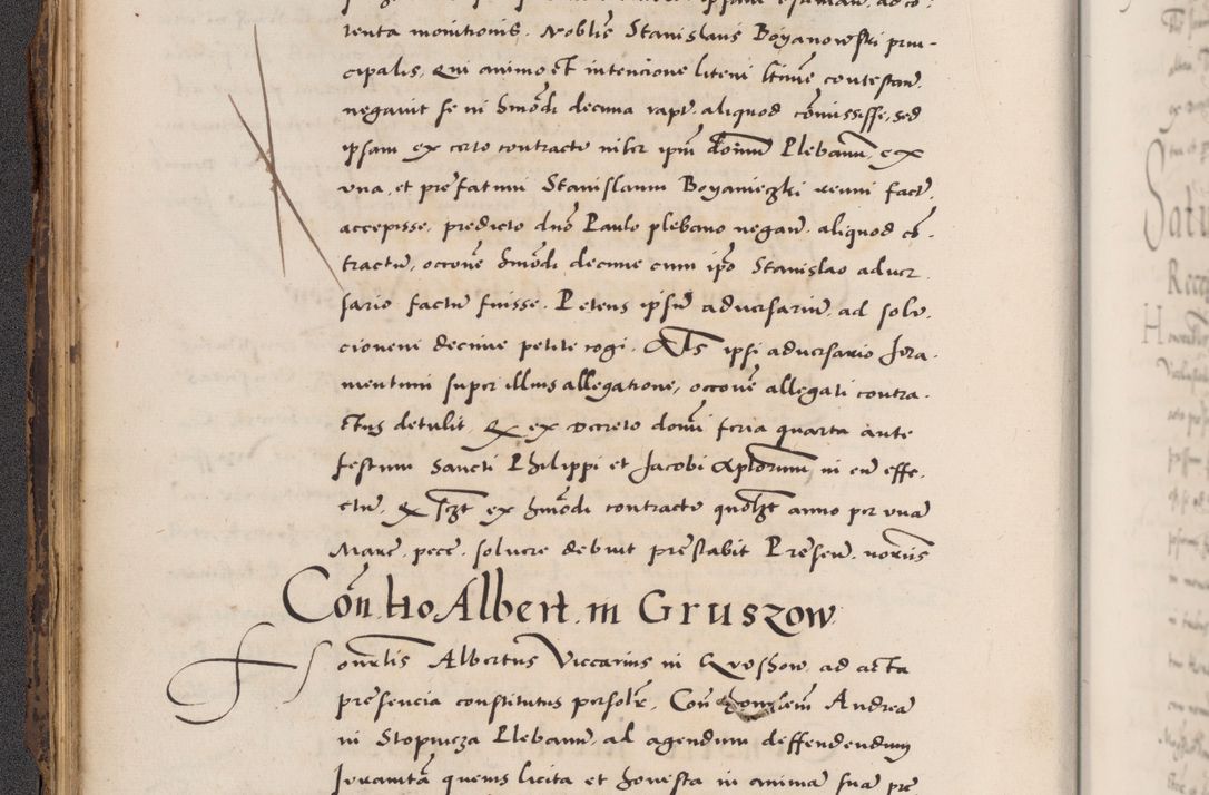 Zdjęcie nr 60 dla obiektu archiwalnego: Acta actorum causarum, sentenciarum diffinitivarum quam interloquutiorum, decretorum, obligationum, quietationum et constitutionum procuratorum coram reverndo domino Petri Porembski preposito Ossviencimensi, canonico et officiali Cracoviensi generali ad annum Dimini 1556, inditione quatuor decima, pontificatus sanctissimi in Christo patris domini Pauli divina providencia pape IIII anno ispius.