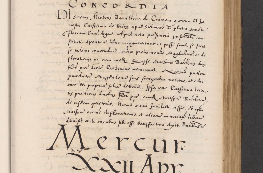 Zdjęcie nr 67 dla obiektu archiwalnego: Acta actorum causarum, sentenciarum diffinitivarum quam interloquutiorum, decretorum, obligationum, quietationum et constitutionum procuratorum coram reverndo domino Petri Porembski preposito Ossviencimensi, canonico et officiali Cracoviensi generali ad annum Dimini 1556, inditione quatuor decima, pontificatus sanctissimi in Christo patris domini Pauli divina providencia pape IIII anno ispius.