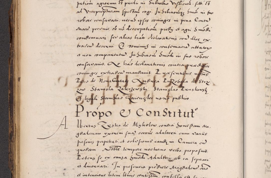 Zdjęcie nr 56 dla obiektu archiwalnego: Acta actorum causarum, sentenciarum diffinitivarum quam interloquutiorum, decretorum, obligationum, quietationum et constitutionum procuratorum coram reverndo domino Petri Porembski preposito Ossviencimensi, canonico et officiali Cracoviensi generali ad annum Dimini 1556, inditione quatuor decima, pontificatus sanctissimi in Christo patris domini Pauli divina providencia pape IIII anno ispius.