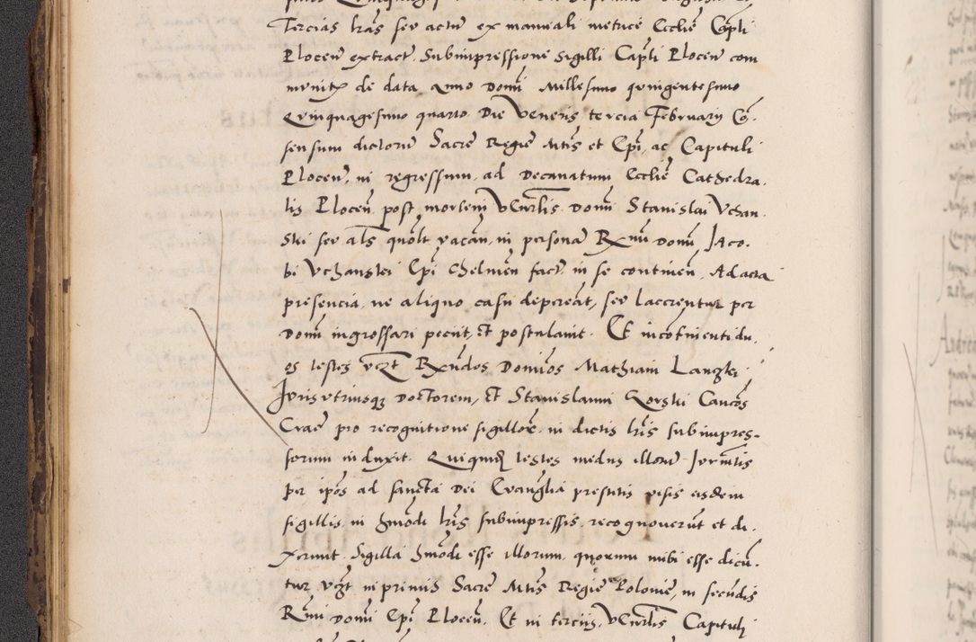Zdjęcie nr 50 dla obiektu archiwalnego: Acta actorum causarum, sentenciarum diffinitivarum quam interloquutiorum, decretorum, obligationum, quietationum et constitutionum procuratorum coram reverndo domino Petri Porembski preposito Ossviencimensi, canonico et officiali Cracoviensi generali ad annum Dimini 1556, inditione quatuor decima, pontificatus sanctissimi in Christo patris domini Pauli divina providencia pape IIII anno ispius.