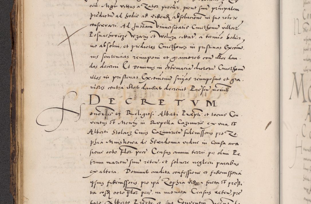 Zdjęcie nr 54 dla obiektu archiwalnego: Acta actorum causarum, sentenciarum diffinitivarum quam interloquutiorum, decretorum, obligationum, quietationum et constitutionum procuratorum coram reverndo domino Petri Porembski preposito Ossviencimensi, canonico et officiali Cracoviensi generali ad annum Dimini 1556, inditione quatuor decima, pontificatus sanctissimi in Christo patris domini Pauli divina providencia pape IIII anno ispius.