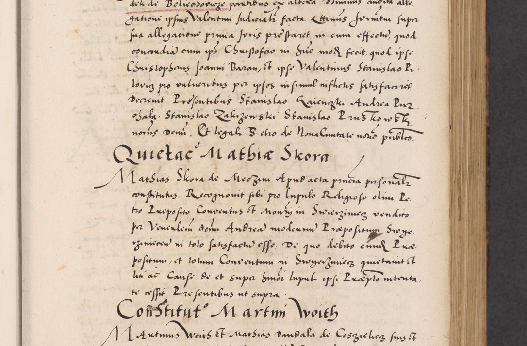Zdjęcie nr 53 dla obiektu archiwalnego: Acta actorum causarum, sentenciarum diffinitivarum quam interloquutiorum, decretorum, obligationum, quietationum et constitutionum procuratorum coram reverndo domino Petri Porembski preposito Ossviencimensi, canonico et officiali Cracoviensi generali ad annum Dimini 1556, inditione quatuor decima, pontificatus sanctissimi in Christo patris domini Pauli divina providencia pape IIII anno ispius.