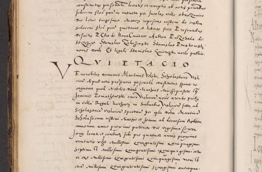 Zdjęcie nr 48 dla obiektu archiwalnego: Acta actorum causarum, sentenciarum diffinitivarum quam interloquutiorum, decretorum, obligationum, quietationum et constitutionum procuratorum coram reverndo domino Petri Porembski preposito Ossviencimensi, canonico et officiali Cracoviensi generali ad annum Dimini 1556, inditione quatuor decima, pontificatus sanctissimi in Christo patris domini Pauli divina providencia pape IIII anno ispius.