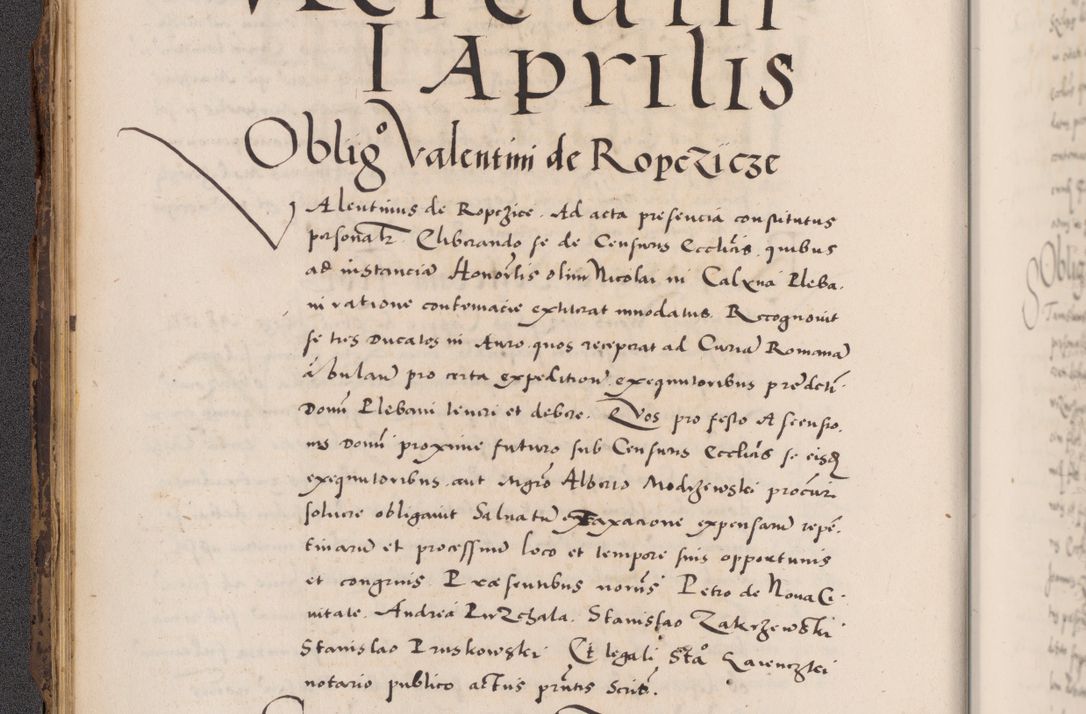 Zdjęcie nr 46 dla obiektu archiwalnego: Acta actorum causarum, sentenciarum diffinitivarum quam interloquutiorum, decretorum, obligationum, quietationum et constitutionum procuratorum coram reverndo domino Petri Porembski preposito Ossviencimensi, canonico et officiali Cracoviensi generali ad annum Dimini 1556, inditione quatuor decima, pontificatus sanctissimi in Christo patris domini Pauli divina providencia pape IIII anno ispius.