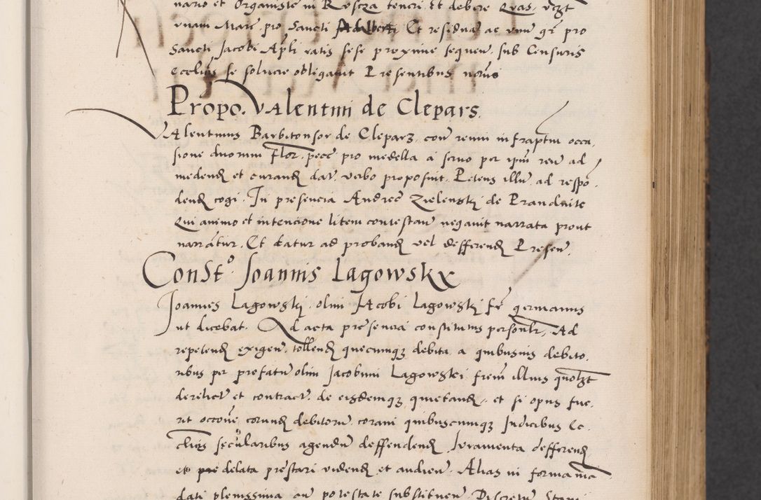 Zdjęcie nr 43 dla obiektu archiwalnego: Acta actorum causarum, sentenciarum diffinitivarum quam interloquutiorum, decretorum, obligationum, quietationum et constitutionum procuratorum coram reverndo domino Petri Porembski preposito Ossviencimensi, canonico et officiali Cracoviensi generali ad annum Dimini 1556, inditione quatuor decima, pontificatus sanctissimi in Christo patris domini Pauli divina providencia pape IIII anno ispius.