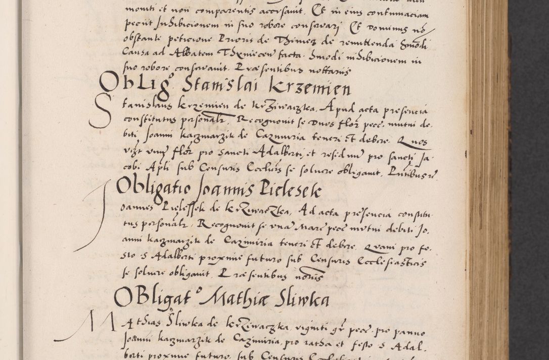 Zdjęcie nr 41 dla obiektu archiwalnego: Acta actorum causarum, sentenciarum diffinitivarum quam interloquutiorum, decretorum, obligationum, quietationum et constitutionum procuratorum coram reverndo domino Petri Porembski preposito Ossviencimensi, canonico et officiali Cracoviensi generali ad annum Dimini 1556, inditione quatuor decima, pontificatus sanctissimi in Christo patris domini Pauli divina providencia pape IIII anno ispius.