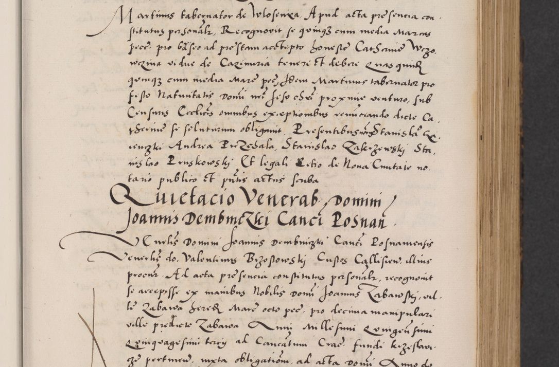 Zdjęcie nr 31 dla obiektu archiwalnego: Acta actorum causarum, sentenciarum diffinitivarum quam interloquutiorum, decretorum, obligationum, quietationum et constitutionum procuratorum coram reverndo domino Petri Porembski preposito Ossviencimensi, canonico et officiali Cracoviensi generali ad annum Dimini 1556, inditione quatuor decima, pontificatus sanctissimi in Christo patris domini Pauli divina providencia pape IIII anno ispius.