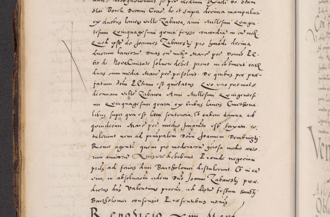 Zdjęcie nr 32 dla obiektu archiwalnego: Acta actorum causarum, sentenciarum diffinitivarum quam interloquutiorum, decretorum, obligationum, quietationum et constitutionum procuratorum coram reverndo domino Petri Porembski preposito Ossviencimensi, canonico et officiali Cracoviensi generali ad annum Dimini 1556, inditione quatuor decima, pontificatus sanctissimi in Christo patris domini Pauli divina providencia pape IIII anno ispius.