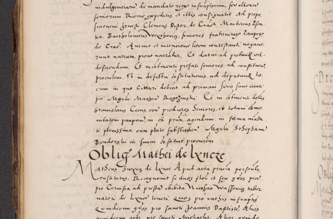 Zdjęcie nr 36 dla obiektu archiwalnego: Acta actorum causarum, sentenciarum diffinitivarum quam interloquutiorum, decretorum, obligationum, quietationum et constitutionum procuratorum coram reverndo domino Petri Porembski preposito Ossviencimensi, canonico et officiali Cracoviensi generali ad annum Dimini 1556, inditione quatuor decima, pontificatus sanctissimi in Christo patris domini Pauli divina providencia pape IIII anno ispius.