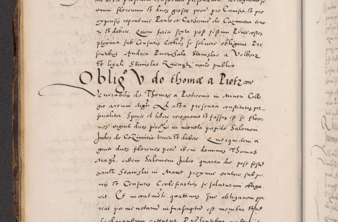 Zdjęcie nr 30 dla obiektu archiwalnego: Acta actorum causarum, sentenciarum diffinitivarum quam interloquutiorum, decretorum, obligationum, quietationum et constitutionum procuratorum coram reverndo domino Petri Porembski preposito Ossviencimensi, canonico et officiali Cracoviensi generali ad annum Dimini 1556, inditione quatuor decima, pontificatus sanctissimi in Christo patris domini Pauli divina providencia pape IIII anno ispius.