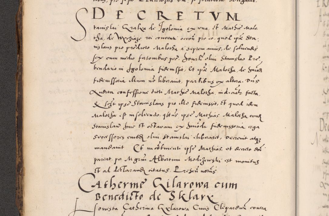 Zdjęcie nr 16 dla obiektu archiwalnego: Acta actorum causarum, sentenciarum diffinitivarum quam interloquutiorum, decretorum, obligationum, quietationum et constitutionum procuratorum coram reverndo domino Petri Porembski preposito Ossviencimensi, canonico et officiali Cracoviensi generali ad annum Dimini 1556, inditione quatuor decima, pontificatus sanctissimi in Christo patris domini Pauli divina providencia pape IIII anno ispius.