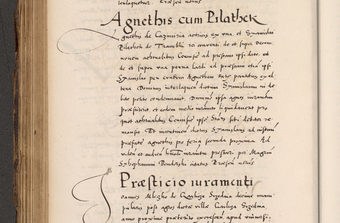 Zdjęcie nr 398 dla obiektu archiwalnego: Acta actorum causarum, sentenciarum diffinitivarum quam interloquutiorum, decretorum, obligationum, quietationum et constitutionum procuratorum coram reverndo domino Petri Porembski preposito Ossviencimensi, canonico et officiali Cracoviensi generali ad annum Dimini 1556, inditione quatuor decima, pontificatus sanctissimi in Christo patris domini Pauli divina providencia pape IIII anno ispius.