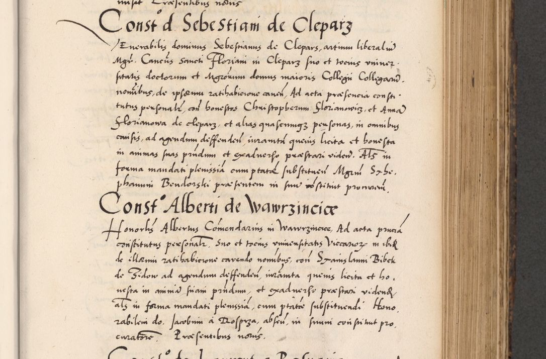 Zdjęcie nr 391 dla obiektu archiwalnego: Acta actorum causarum, sentenciarum diffinitivarum quam interloquutiorum, decretorum, obligationum, quietationum et constitutionum procuratorum coram reverndo domino Petri Porembski preposito Ossviencimensi, canonico et officiali Cracoviensi generali ad annum Dimini 1556, inditione quatuor decima, pontificatus sanctissimi in Christo patris domini Pauli divina providencia pape IIII anno ispius.